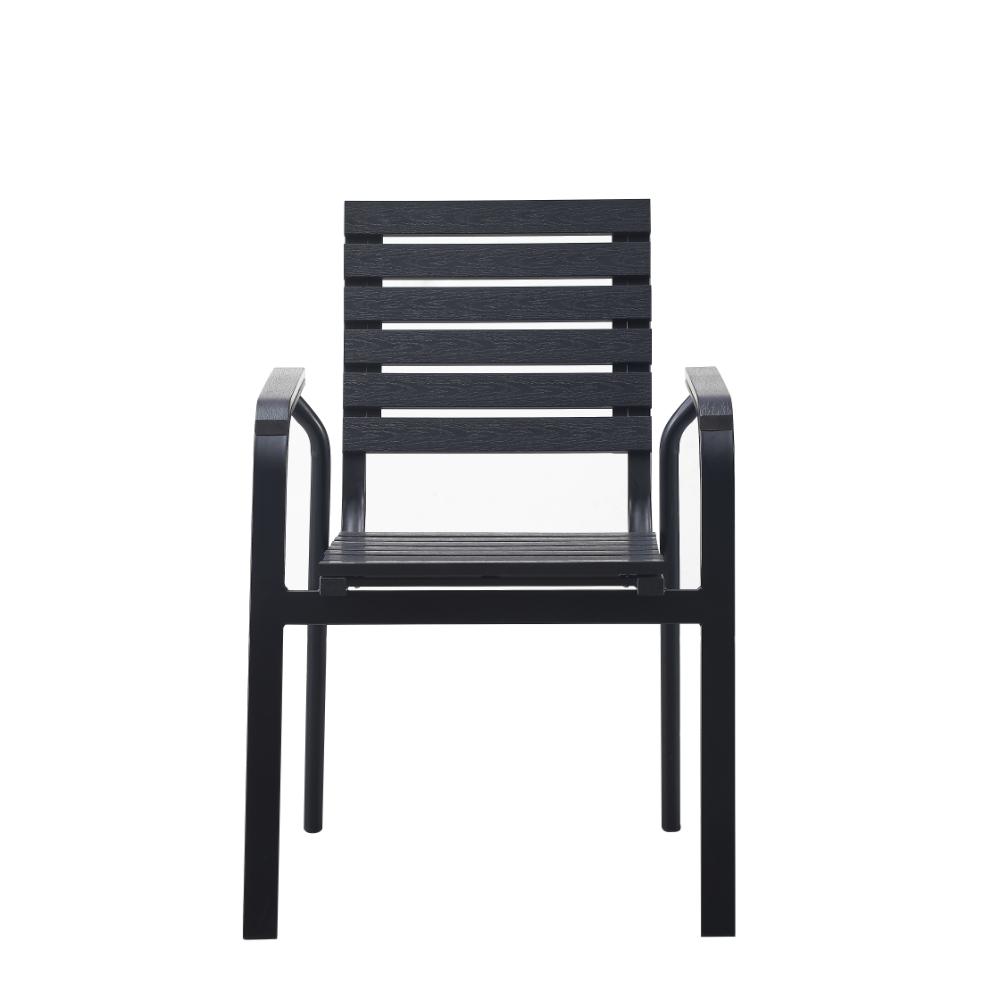 Silla Comedor Exterior Rapel Negro, con Cómodo Espaldar