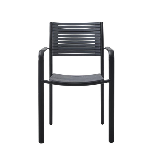 Silla Comedor Exterior Oasis, Negro, con Cómodo Espaldar