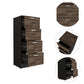 Archivador Alto Home, Wengue y  Chocolate, Cuatro cajones y un cajon con cerradura