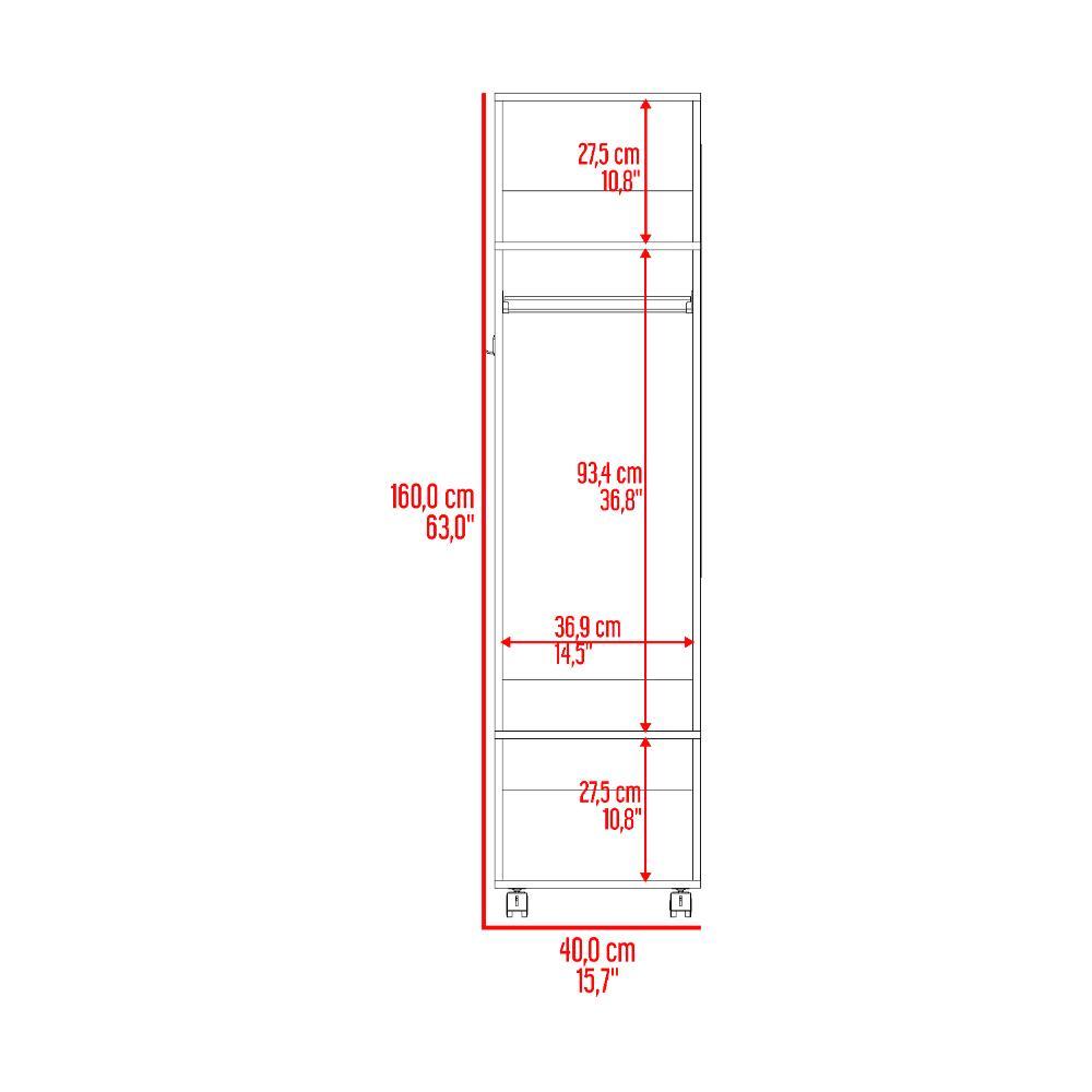 Closet Cuter, Blanco Kronospan, con espejo lateral ZF