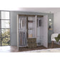 Closet Eco Golden, Blanco y Dorado, Variedad de Entrepaños y Cuatro Puertas Abatibles ZF