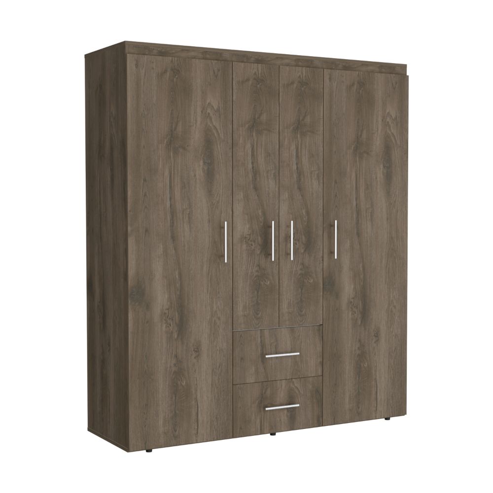 Closet Eco Golden, Blanco y Dorado, Variedad de Entrepaños y Cuatro Puertas Abatibles ZF