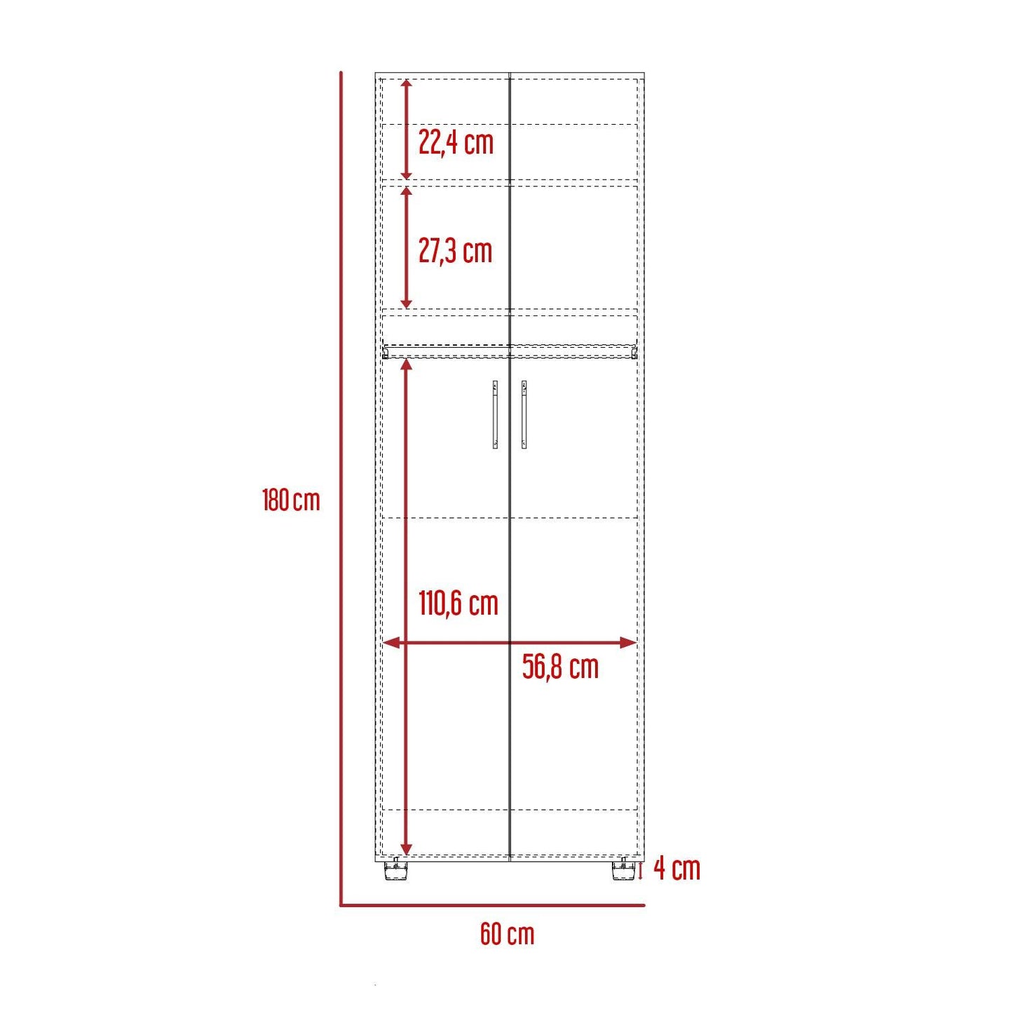 Closet Douglas, Café Claro y Blanco, con dos Puertas y Tubo para Colgar Ropa ZF