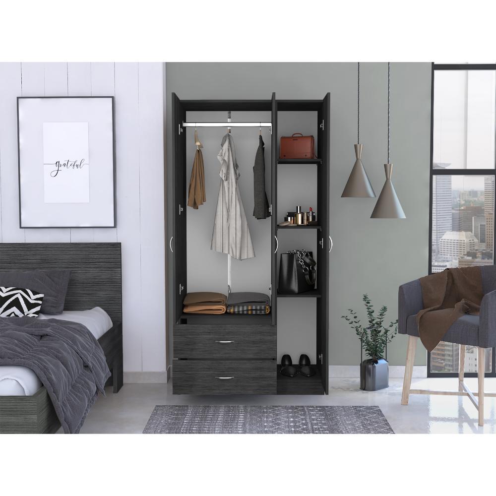 Closet América, Gris, con Dos Cajones y Variedad de Entrepaños ZF