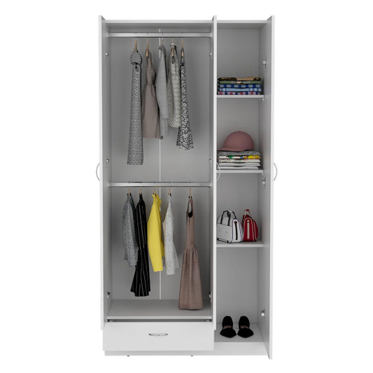 Closet Viltex, Blanco, con un cajon, amplios espacio para ropa