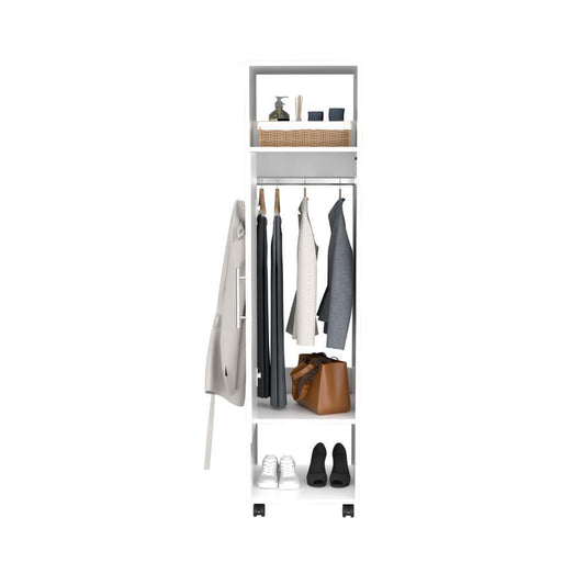 Closet Cuter, Blanco Kronospan, con puerta y espejo lateral ZF