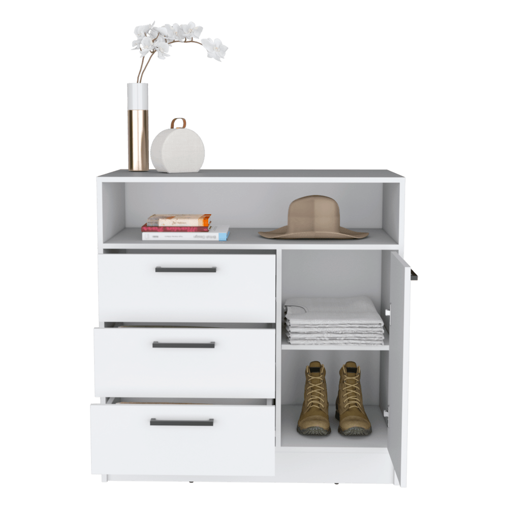 Organizador Omex, Blanco, con Tres Cajones y Una Puerta Abatible ZF