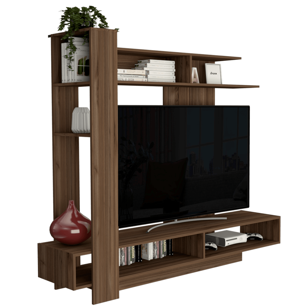 Mesa Para Tv Vegas, Castaño, con Espacio Para Televisor de Hasta 65 Pulgadas