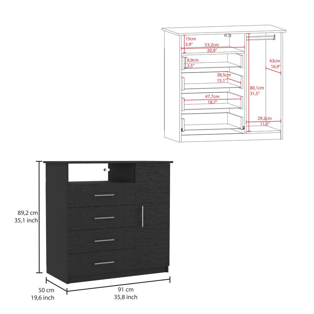 Organizador Barlovento, Wengue, con Cuatro Cajones Deslizables  ZF