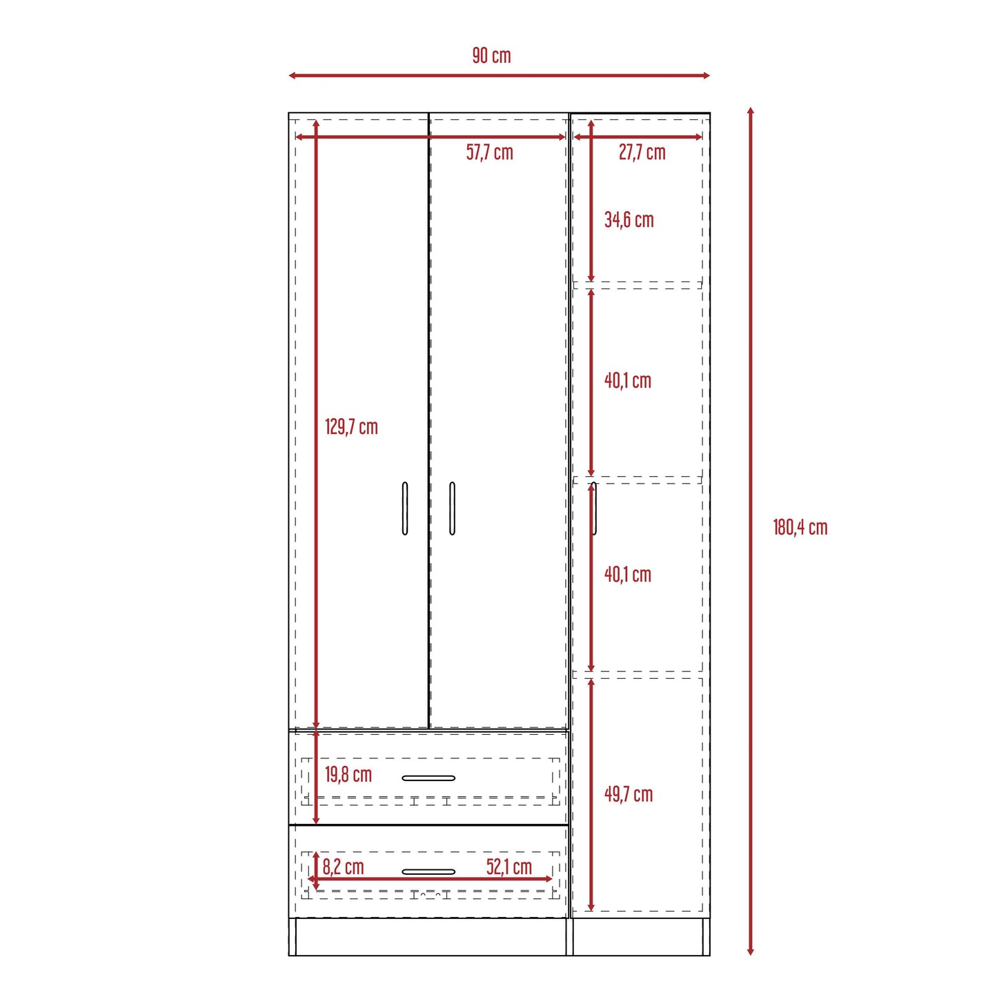 Closet América, Wengue, con Variedad de Entrepaños y Tubo para Colgar Ropa