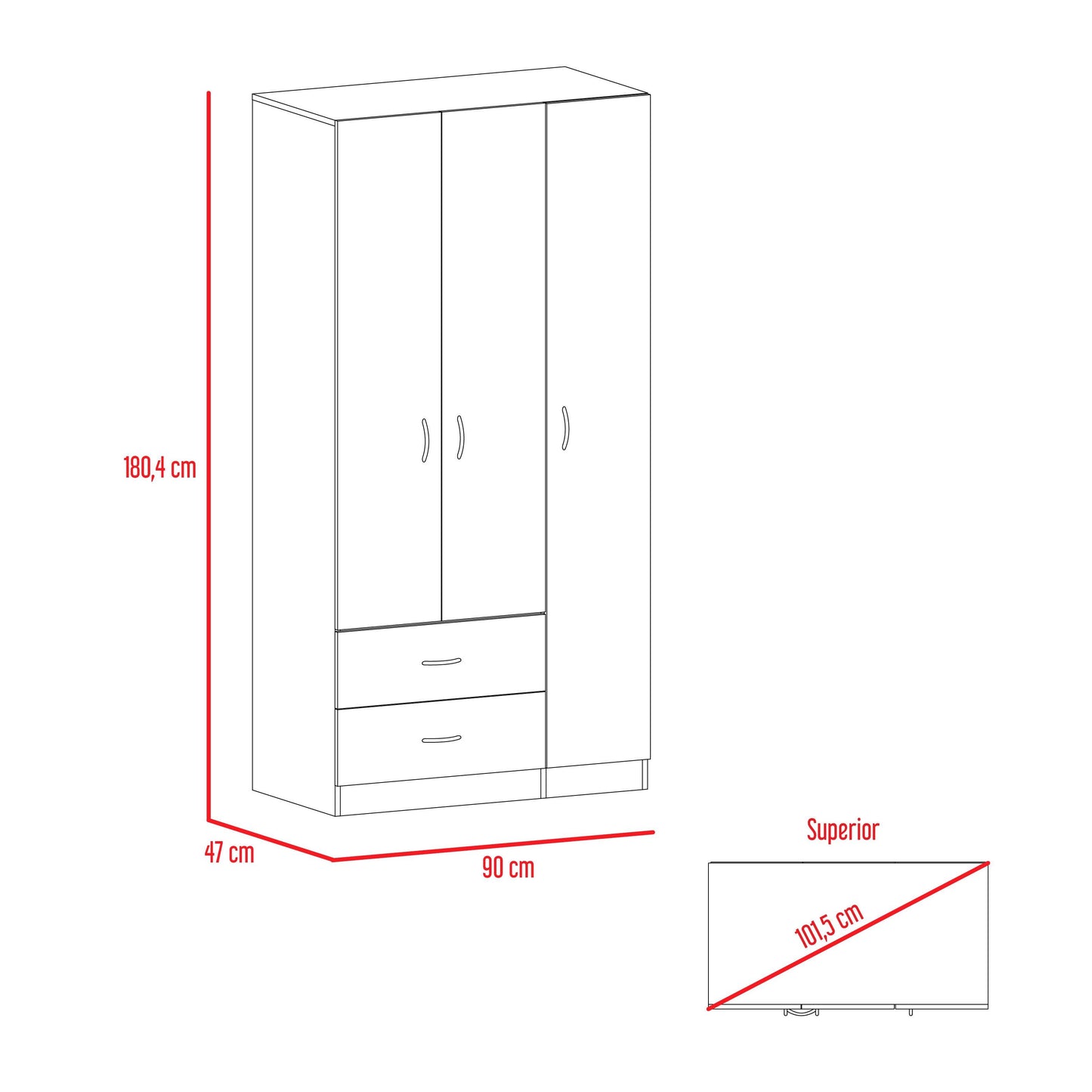 Closet América, Wengue, con Variedad de Entrepaños y Tubo para Colgar Ropa