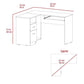 Escritorio En L Dallet, Gris, con Dos Cajones Deslizables