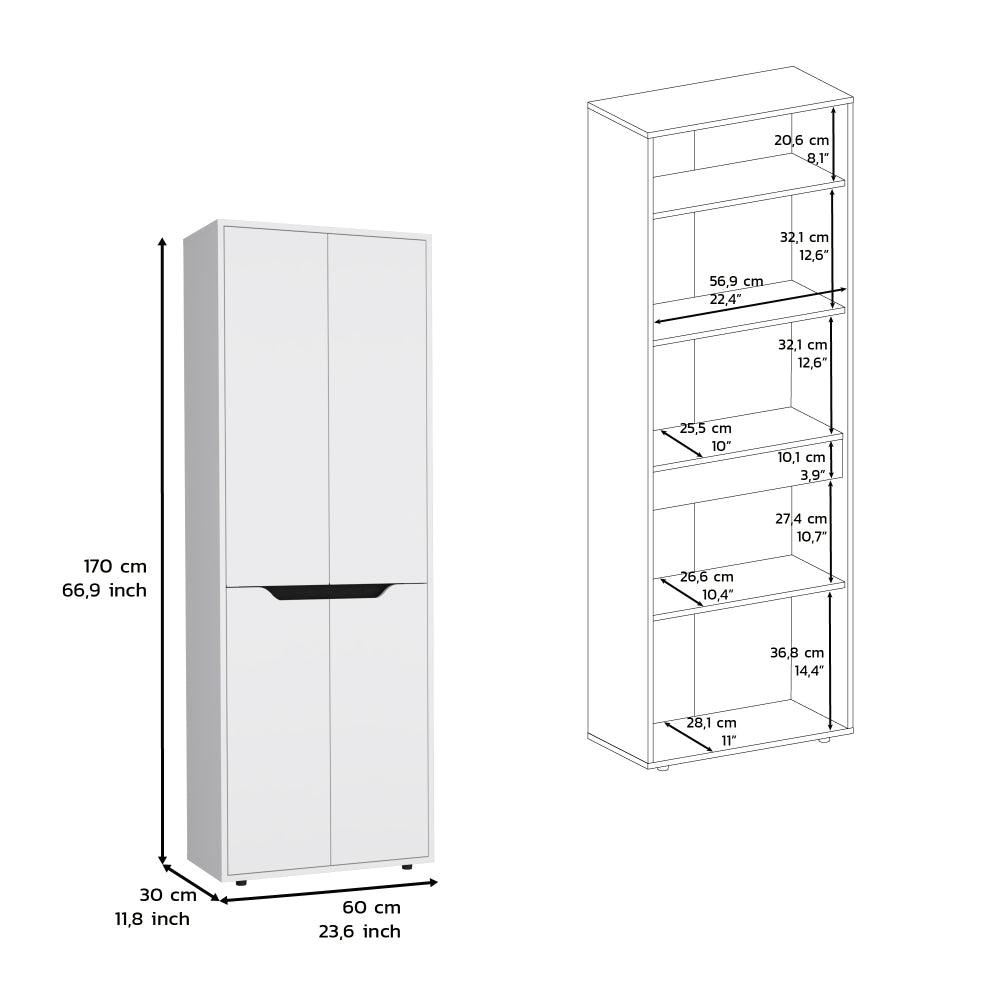 Alacena Gerg, Blanco y Wengue, con espacio para guardar insumos y utensilios de cocina ZF