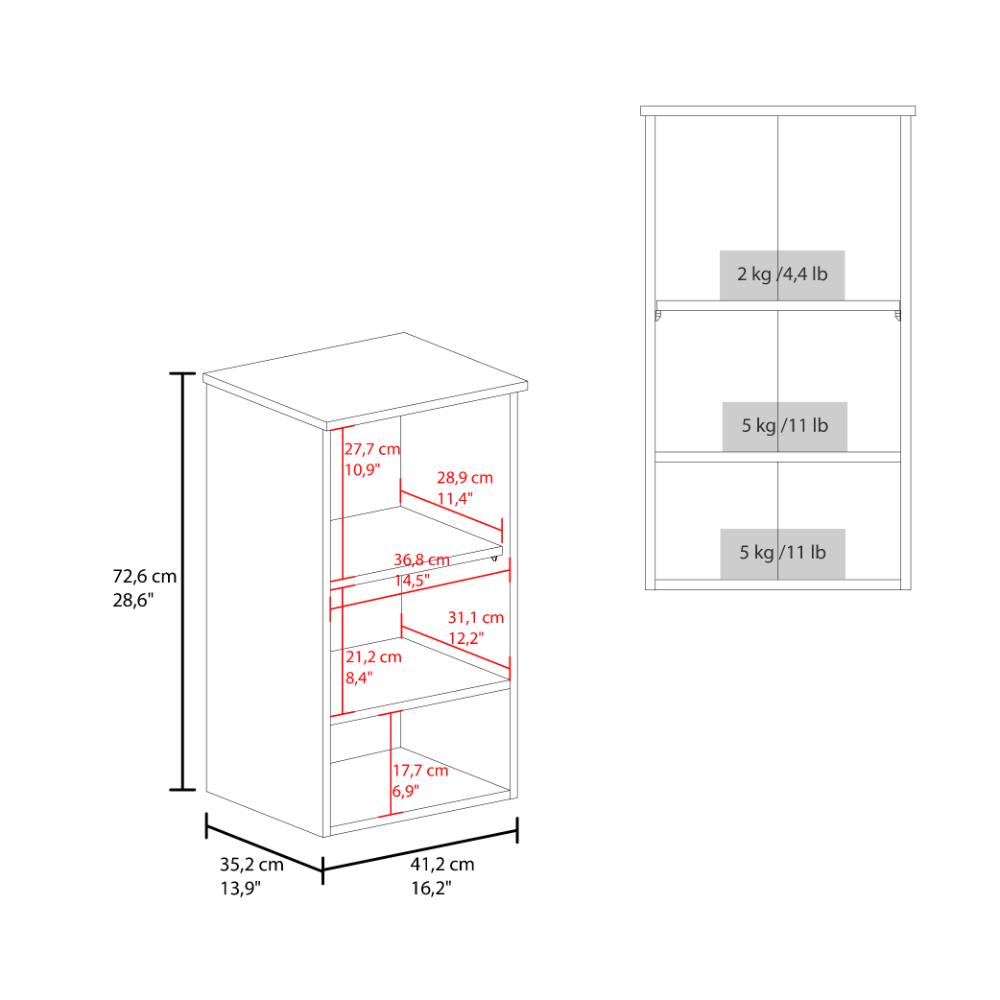 Gabinete de Baño Mucur, Blanco, con una puerta abatible