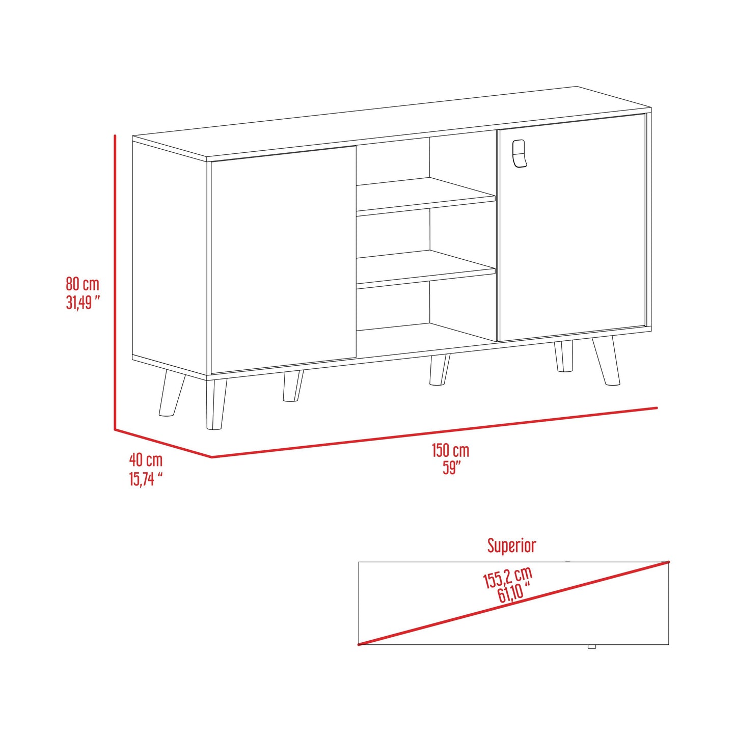 Mesa Auxiliar Mirabella, Cocoa, con Una Puerta y Amplio espacio para Ubicar Objetos