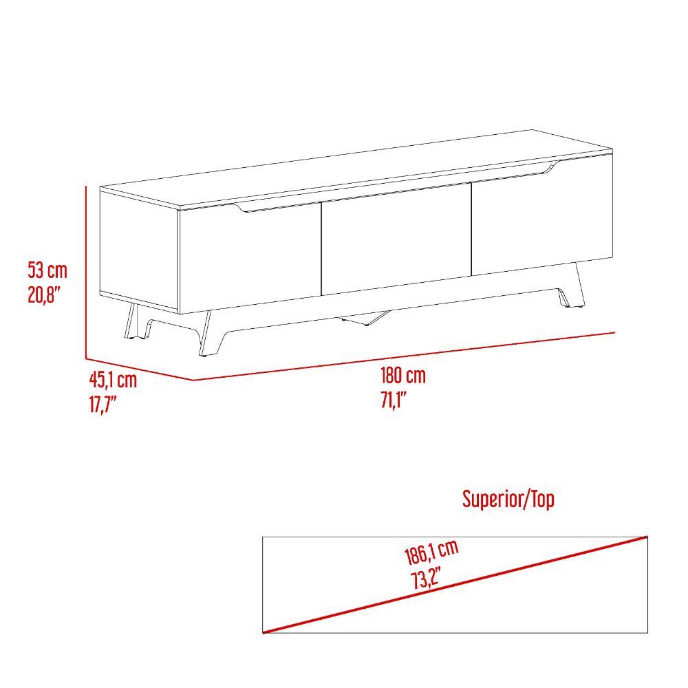 Mesa Para Tv Toulo, Wengue y Freno, con espacio para TV de 80''