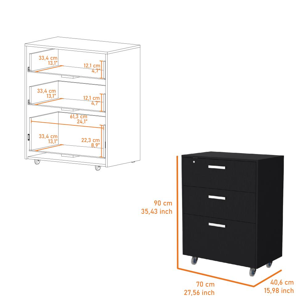 Archivador Multiusos Sándalo, Wengué, con cerradura y llave para puerta