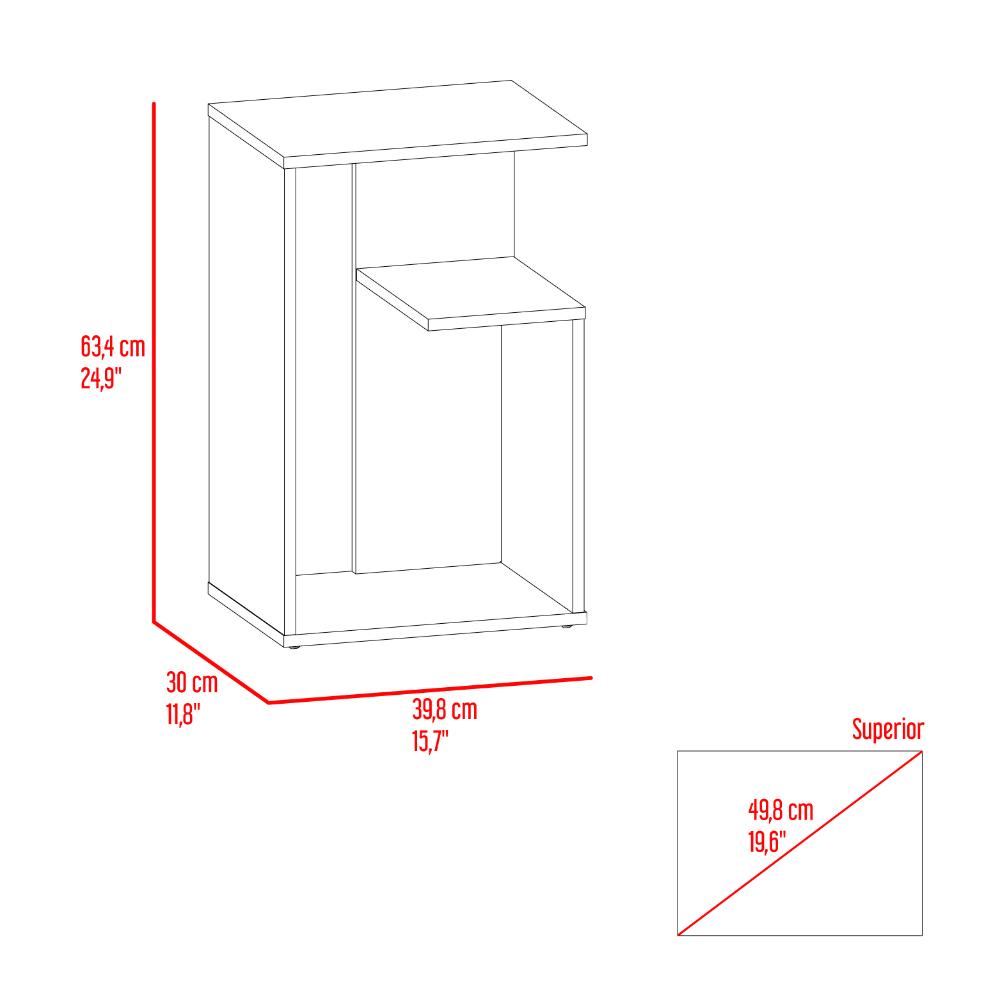 Mesa Auxiliar Evert, Agata y Wengue, con diseño moderno y espacio para ubicar objetos