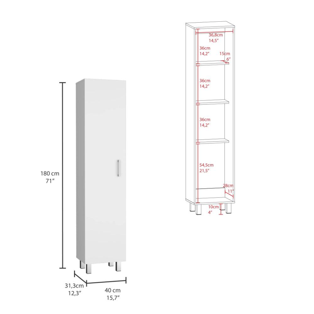 Mueble de Aseo Vinto, Blanco, con colgador de escobas ZF