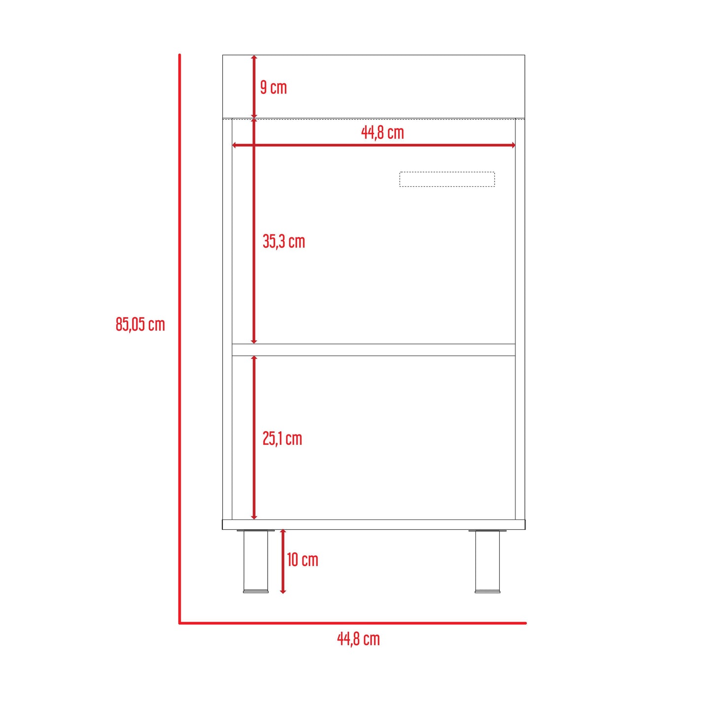 Mueble de Aseo Binil, Blanco, Una Puerta con Espacio Inferior Multiusos