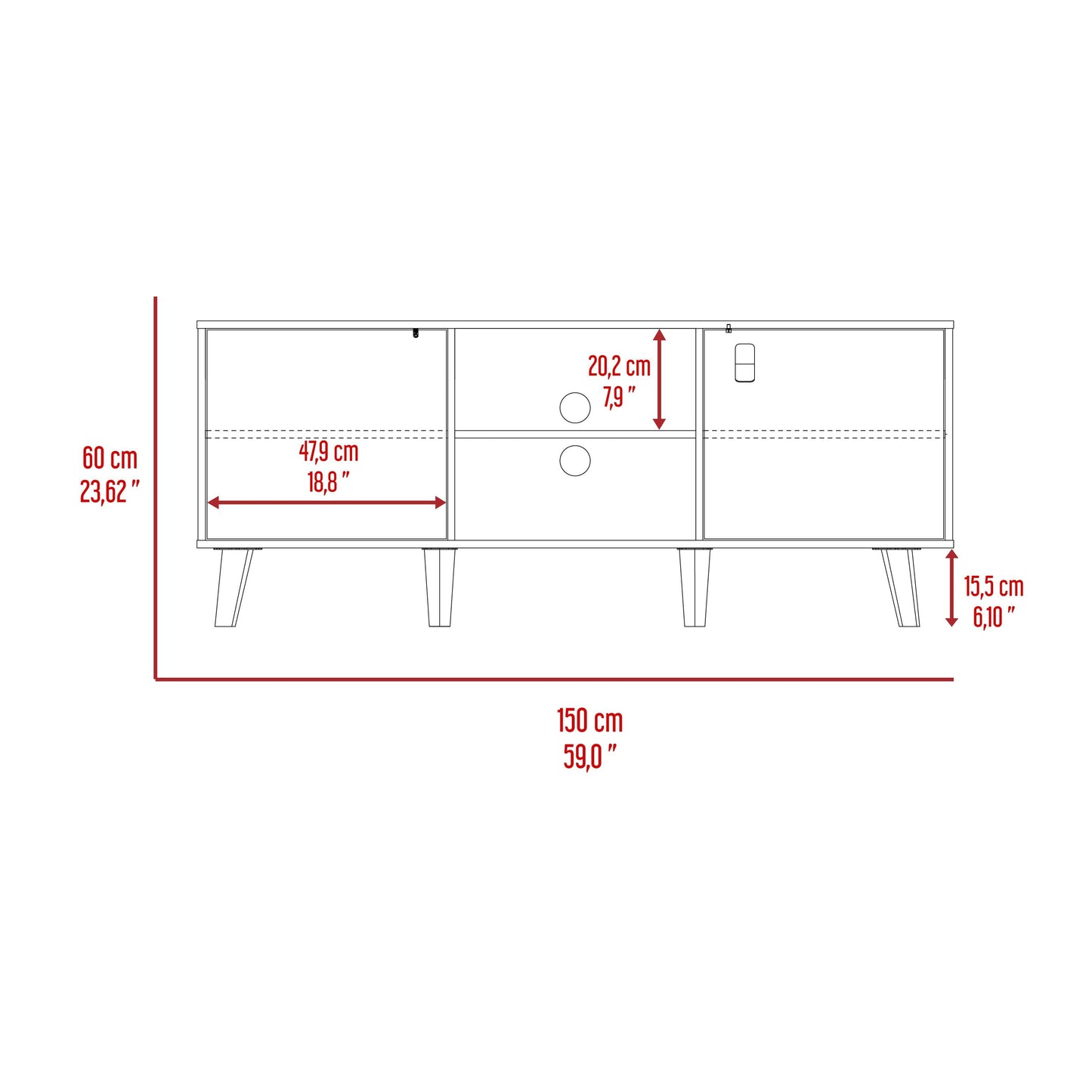 Mesa de Tv Mirabella, Cocoa, con Espacio Para Televisor de Hasta 65 Pulgadas y Varios Entrepaños