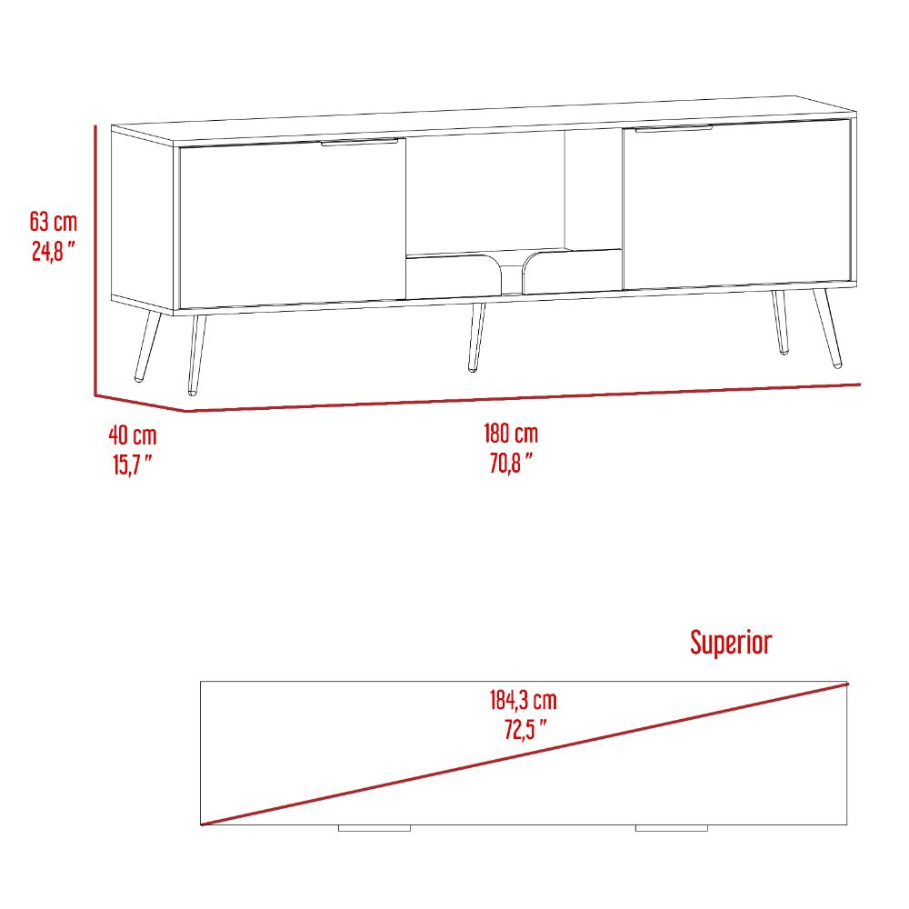 Mesa Para Tv Nova, Nogal, Con Espacio Para TV Hasta 75 Pulgadas CF