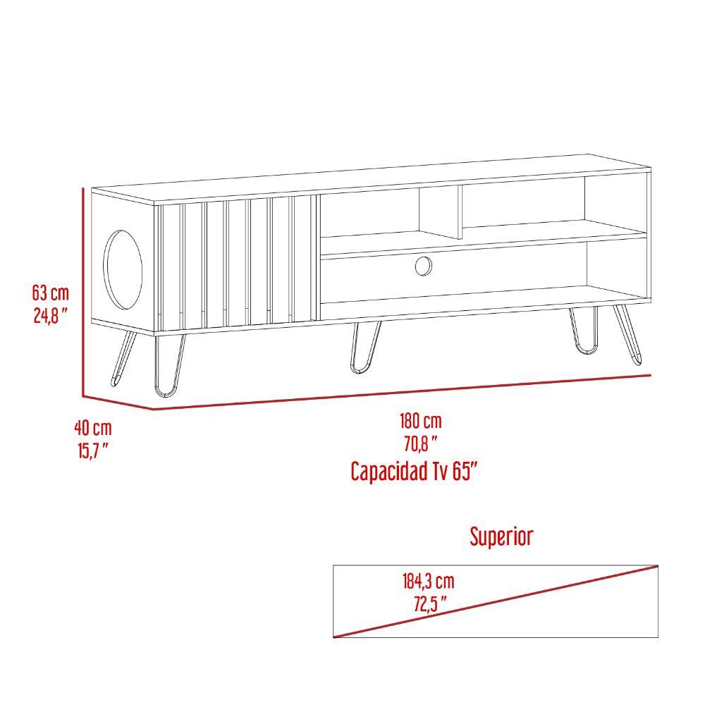 Mesa para Tv Zoro, Nogal, cuenta con espacio para Mascota Hasta 75 Pulgadas