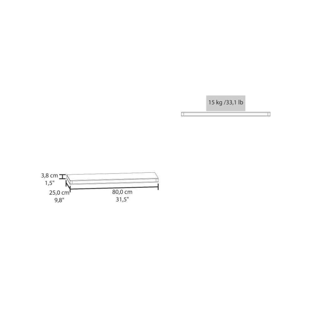 Repisa Flotante Maca, Macadamia, con espacio para ubicar objetos