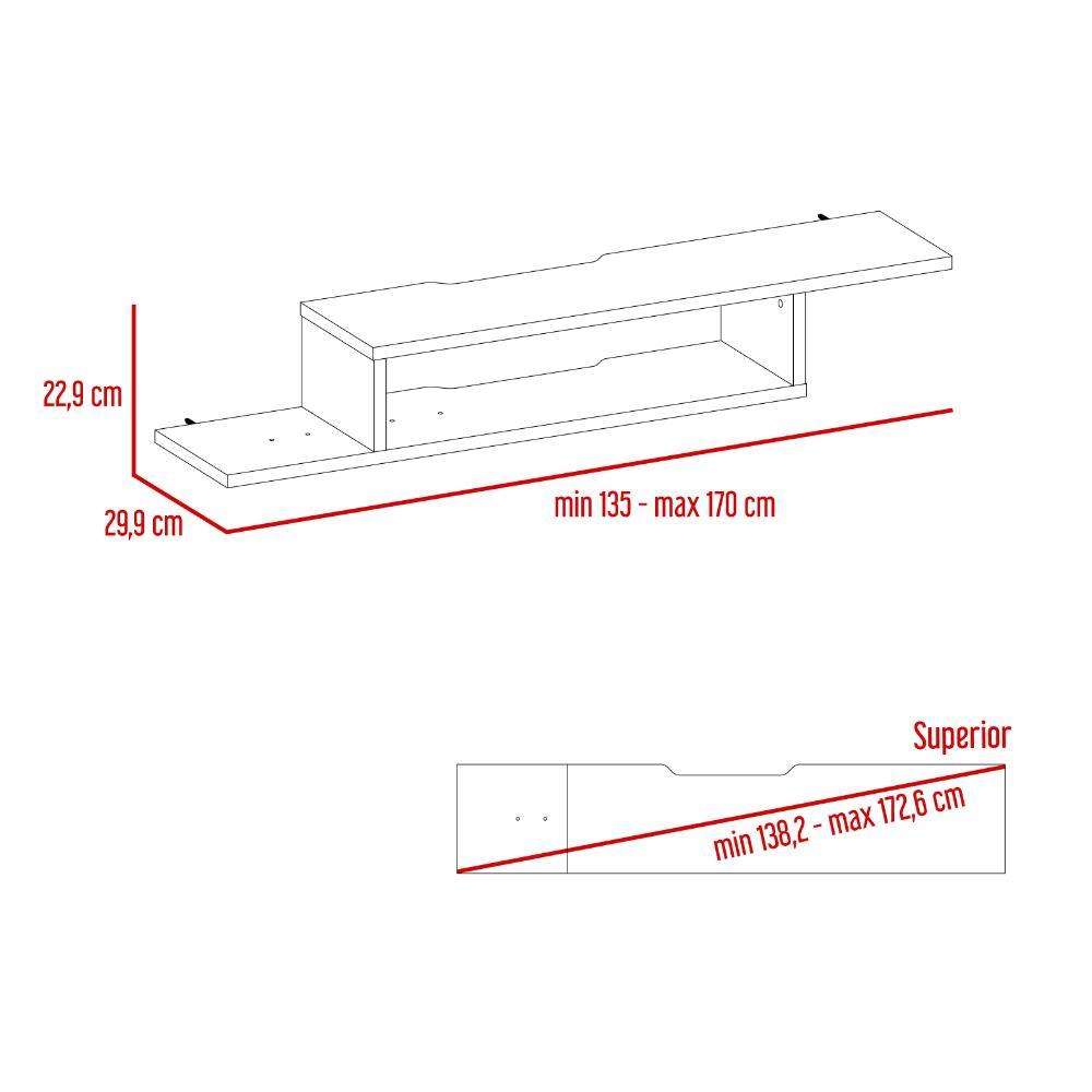 SIN INV Mesa Para Tv Flotante Dilix, Gris, con superficie para objetos decorativos