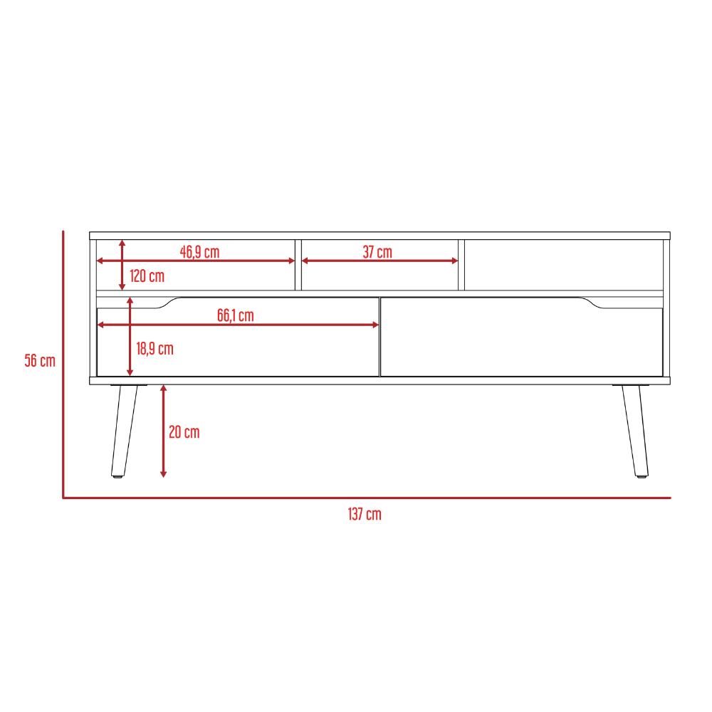 Mesa Para Tv Raichel, Nogal y Plata Oscuro, Para Televisor de 60 Pulgadas