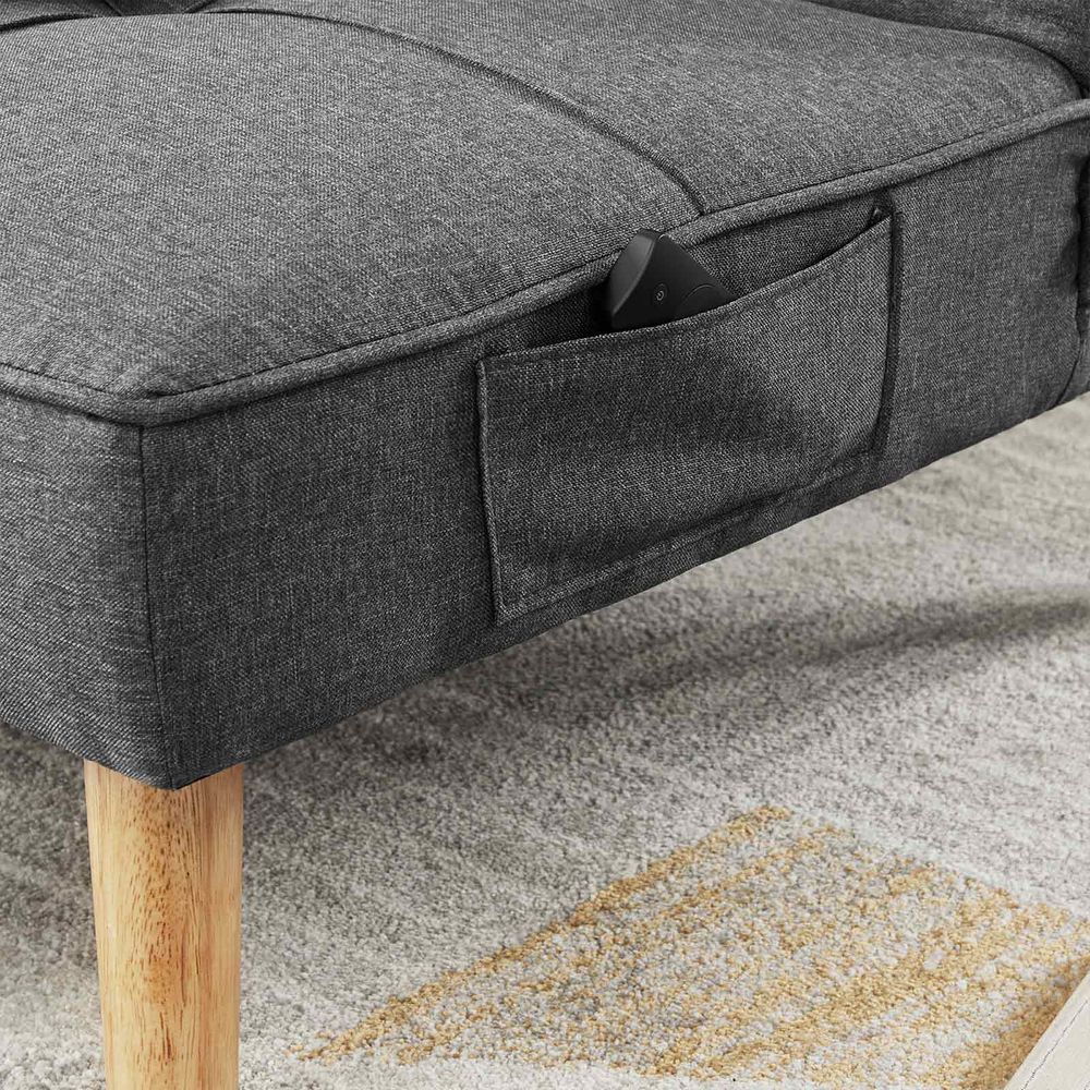 Sofá Cama Galet, Gris Oscuro, sillón reclinable 3 puestos