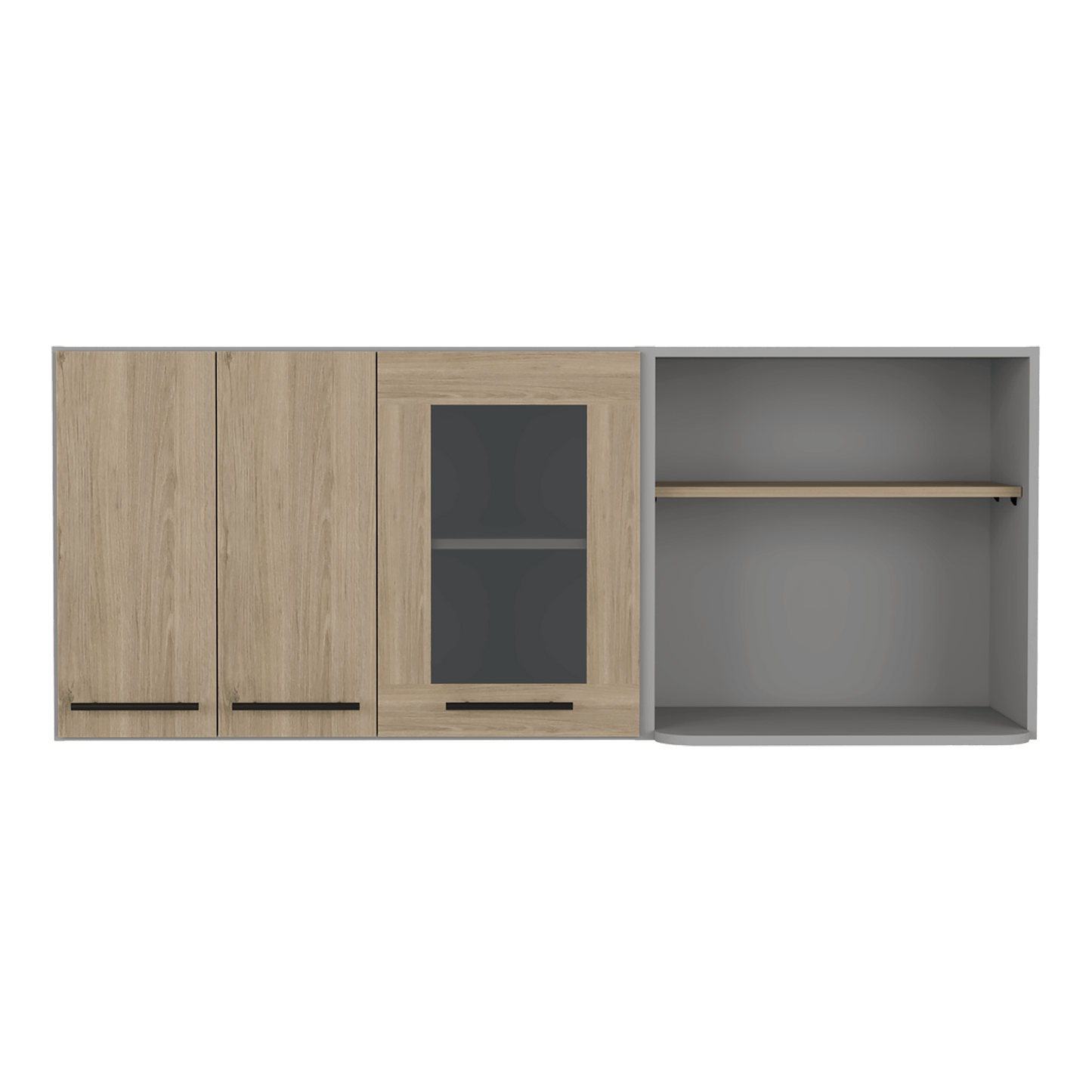 Gabinete Superior Kazán, Beige y Gris, con Gran Capacidad de Almacenamiento