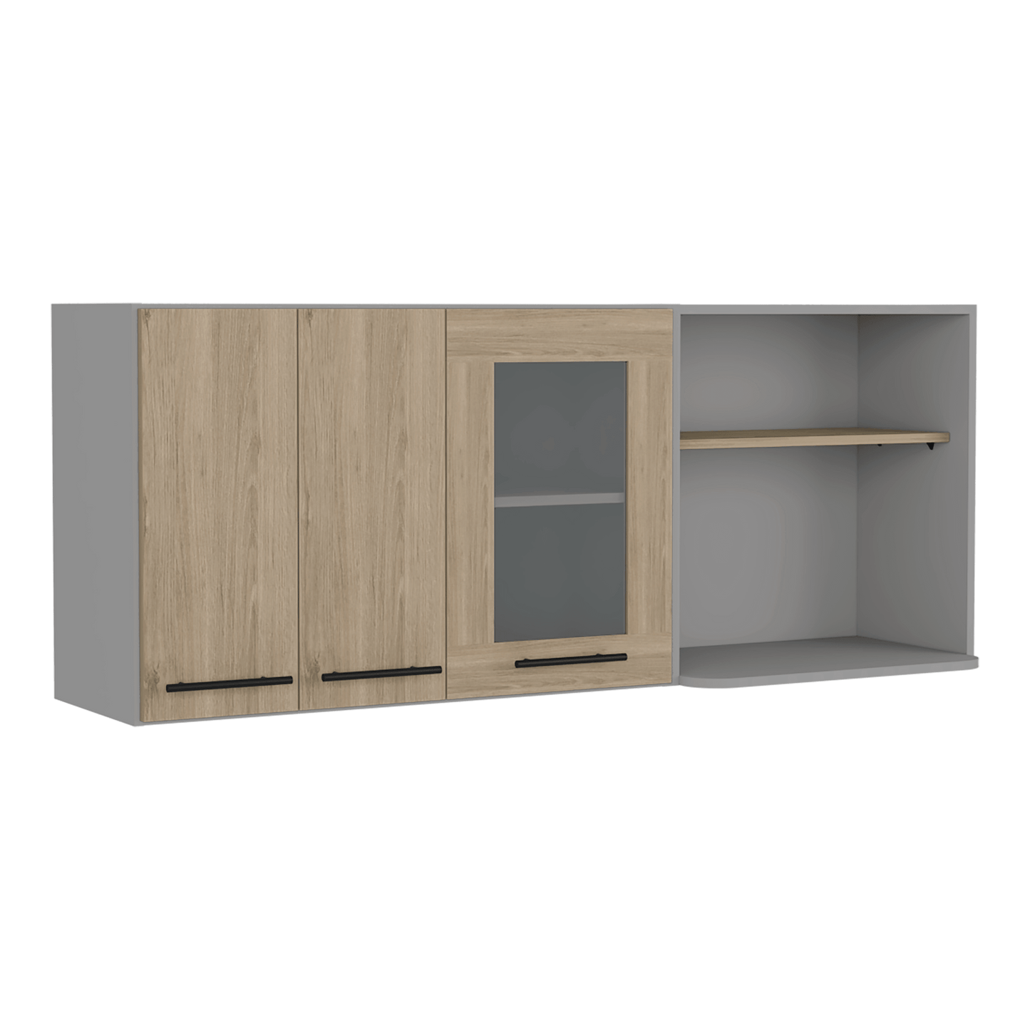 Gabinete Superior Kazán, Beige y Gris, con Gran Capacidad de Almacenamiento