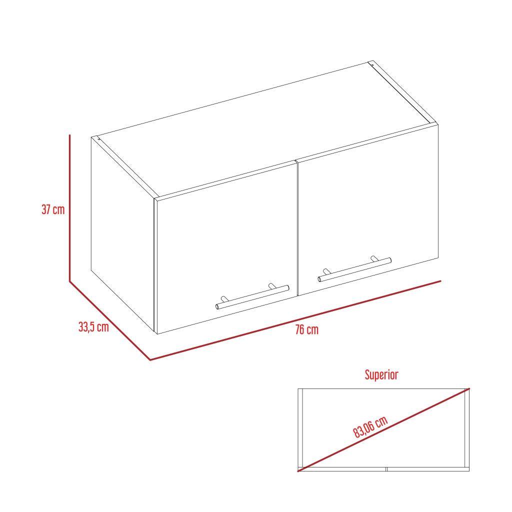 Mueble Sobre Campana Delfi, Blanco, con Dos Puertas Batientes