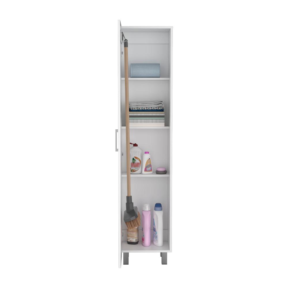 Mueble de Aseo Vinto, Blanco, con colgador de escobas ZF