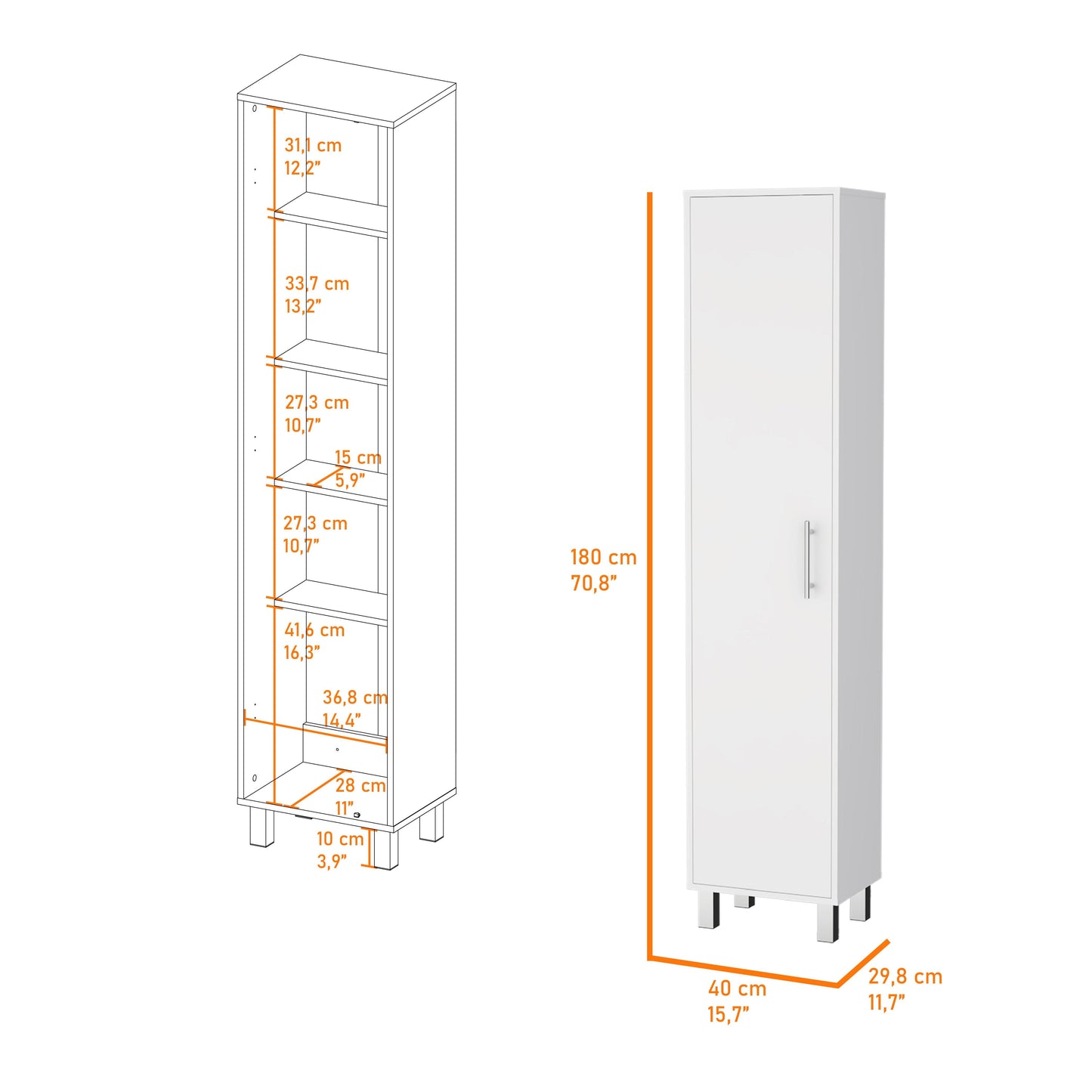 Mueble de Aseo Jalisco, Blanco, Gran Espacio Para Almacenar articulos de Aseo, con Colgadero de Escobas  ZF