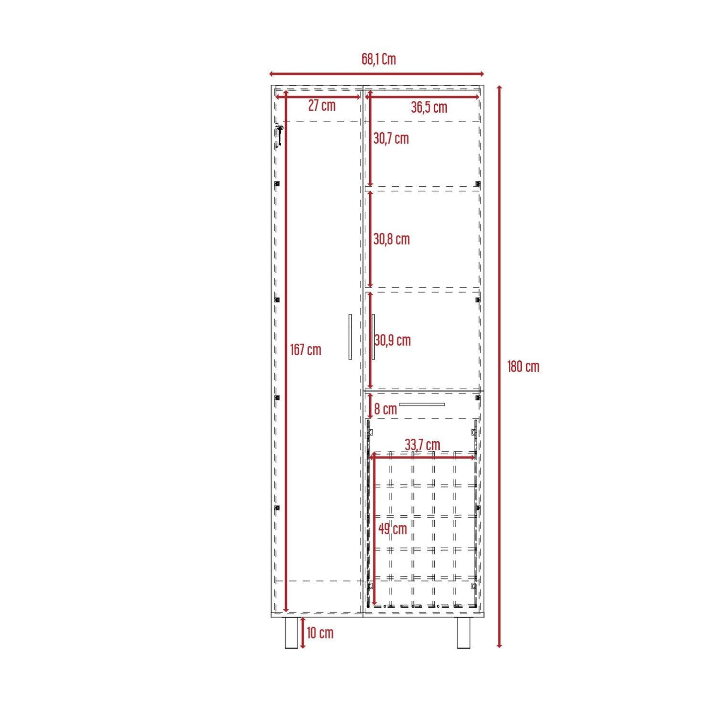 Mueble de Aseo Ameris, Blanco, Gran Espacio Para Almacenar articulos de Aseo