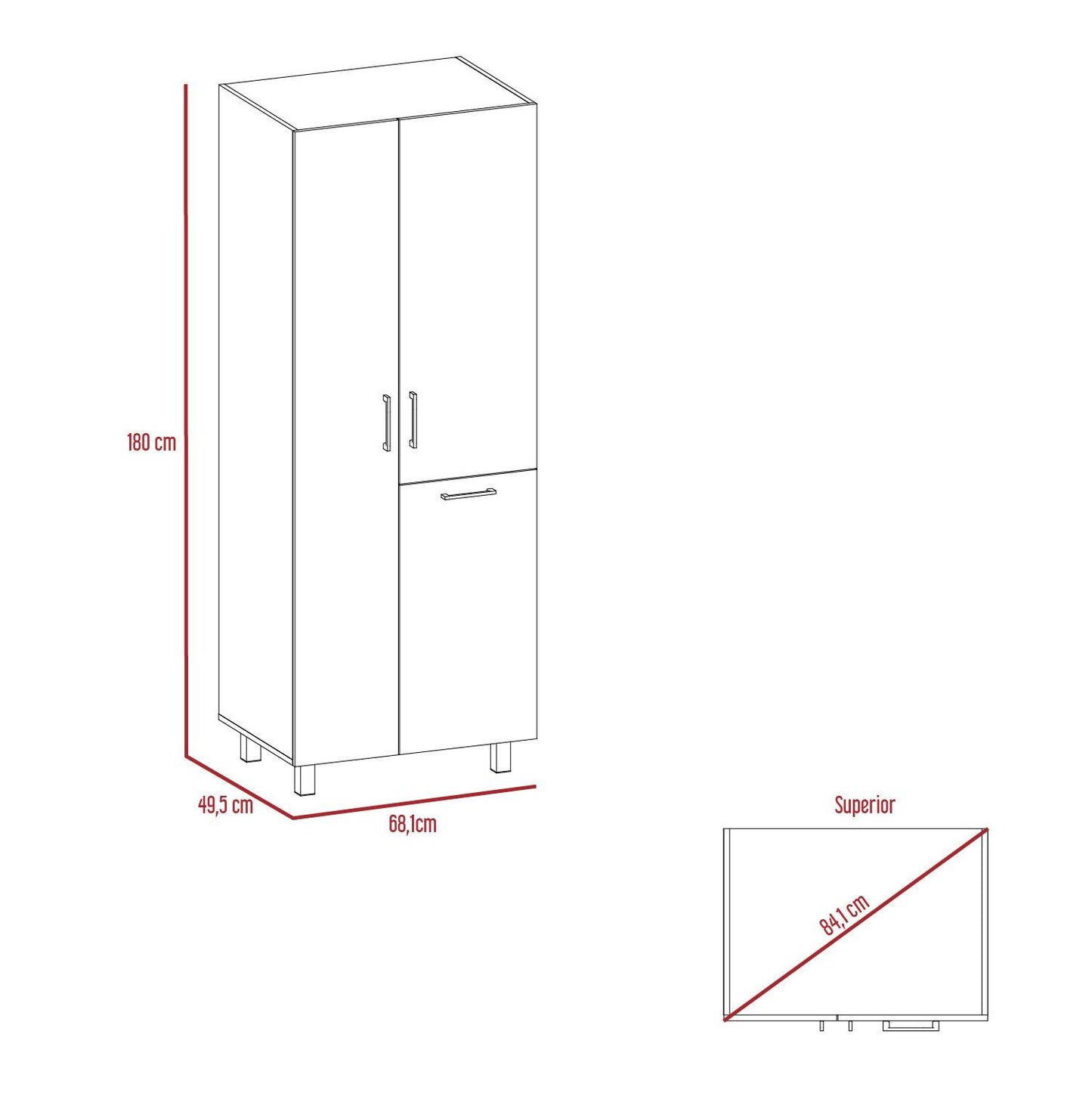 Mueble de Aseo Ameris, Blanco, Gran Espacio Para Almacenar articulos de Aseo