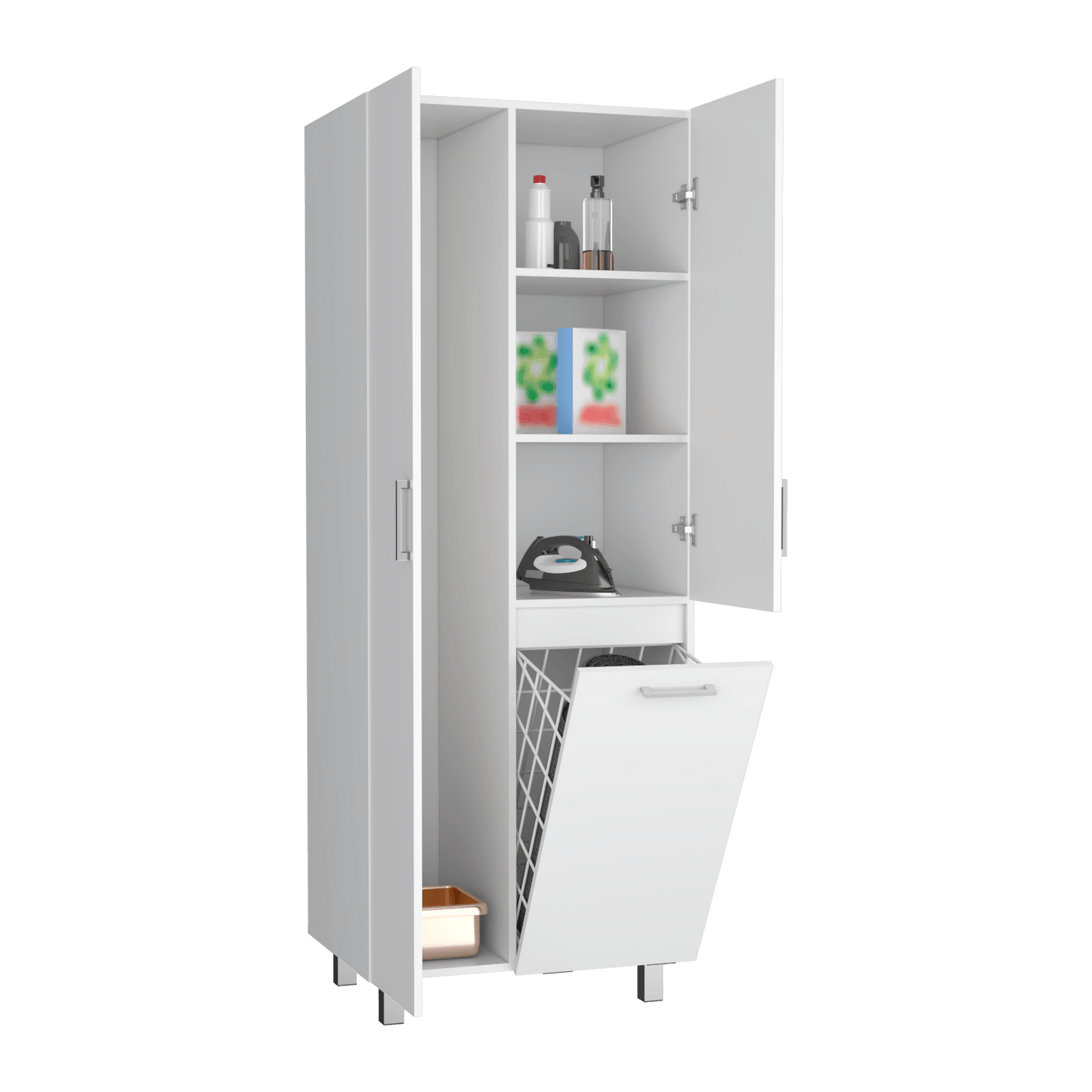 Mueble de Aseo Ameris, Blanco, Gran Espacio Para Almacenar articulos de Aseo