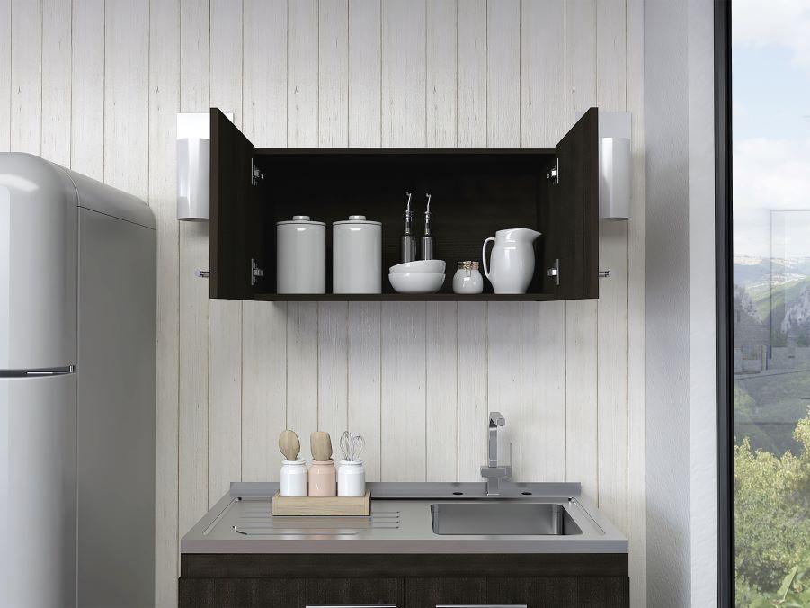 Mueble Sobre Campana Delfi, Wengue, con Dos Puertas