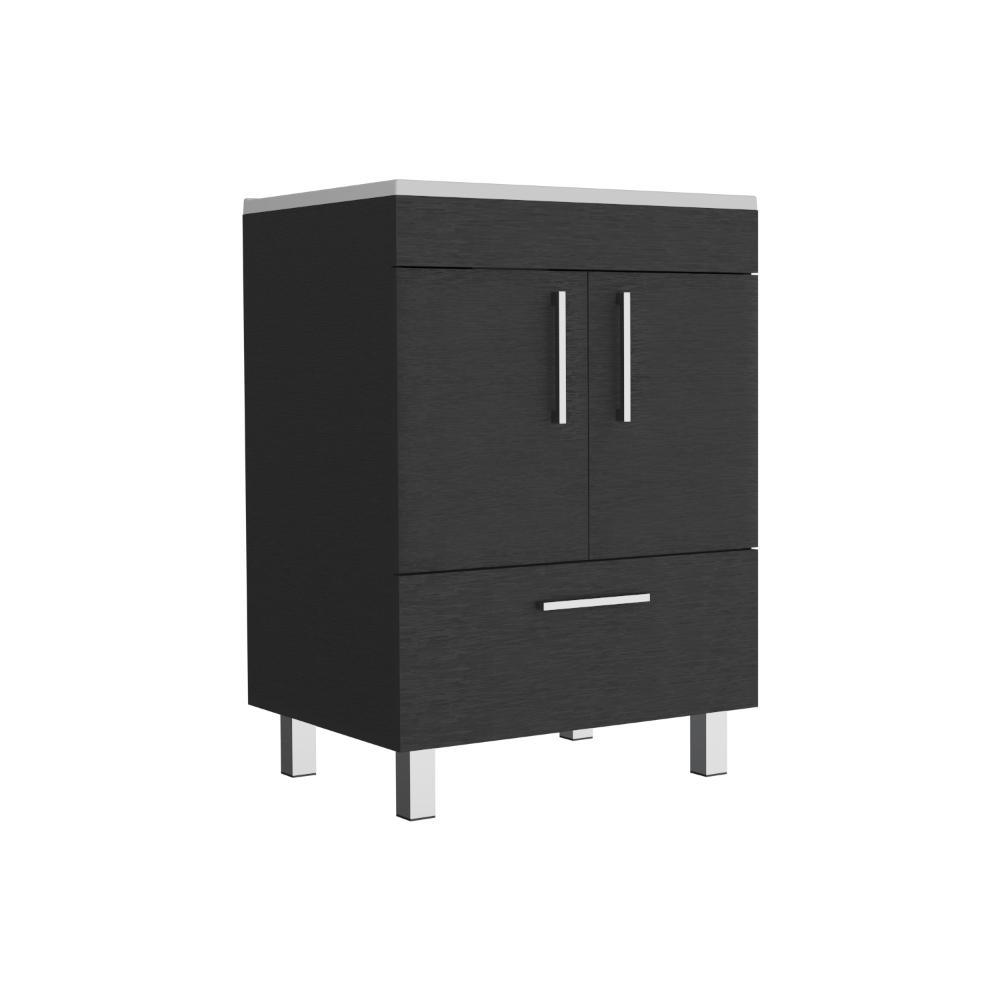 Mueble para Lavamanos Homer, Wengue, con Un Cajón y Dos Puertas Batientes ZF