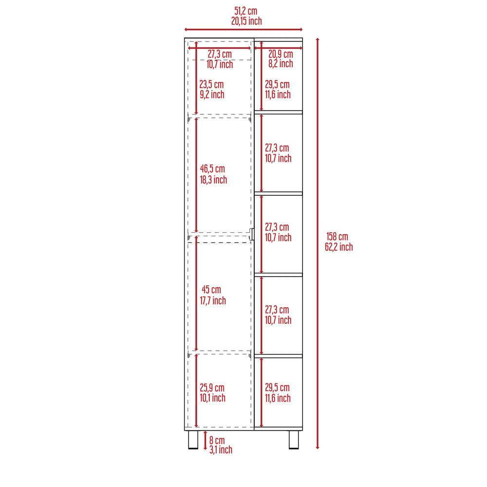 Mueble Esquinero Arán, Humo, con Variedad de Entrepaños ZF