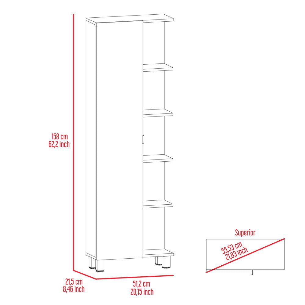 Mueble Esquinero Arán, Humo, con Variedad de Entrepaños ZF