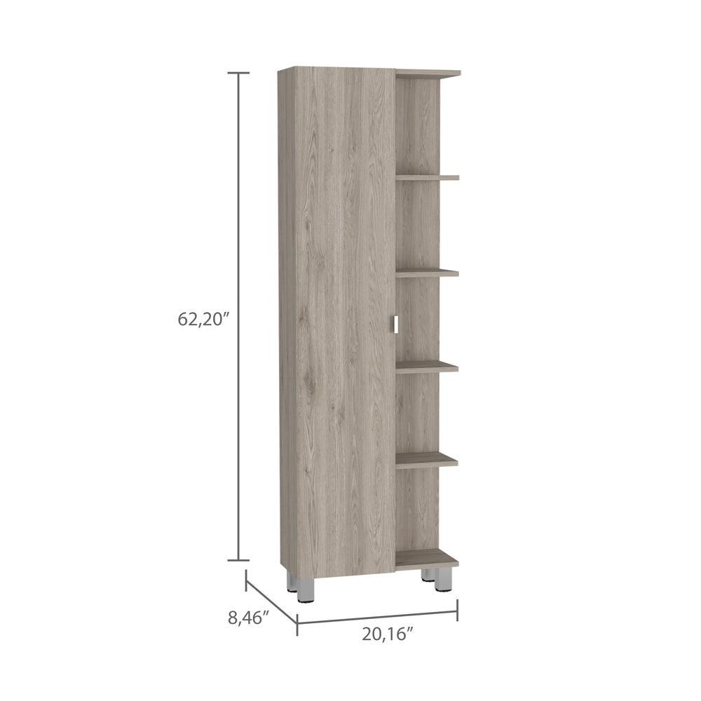 Mueble Esquinero Arán, Humo, con Variedad de Entrepaños ZF