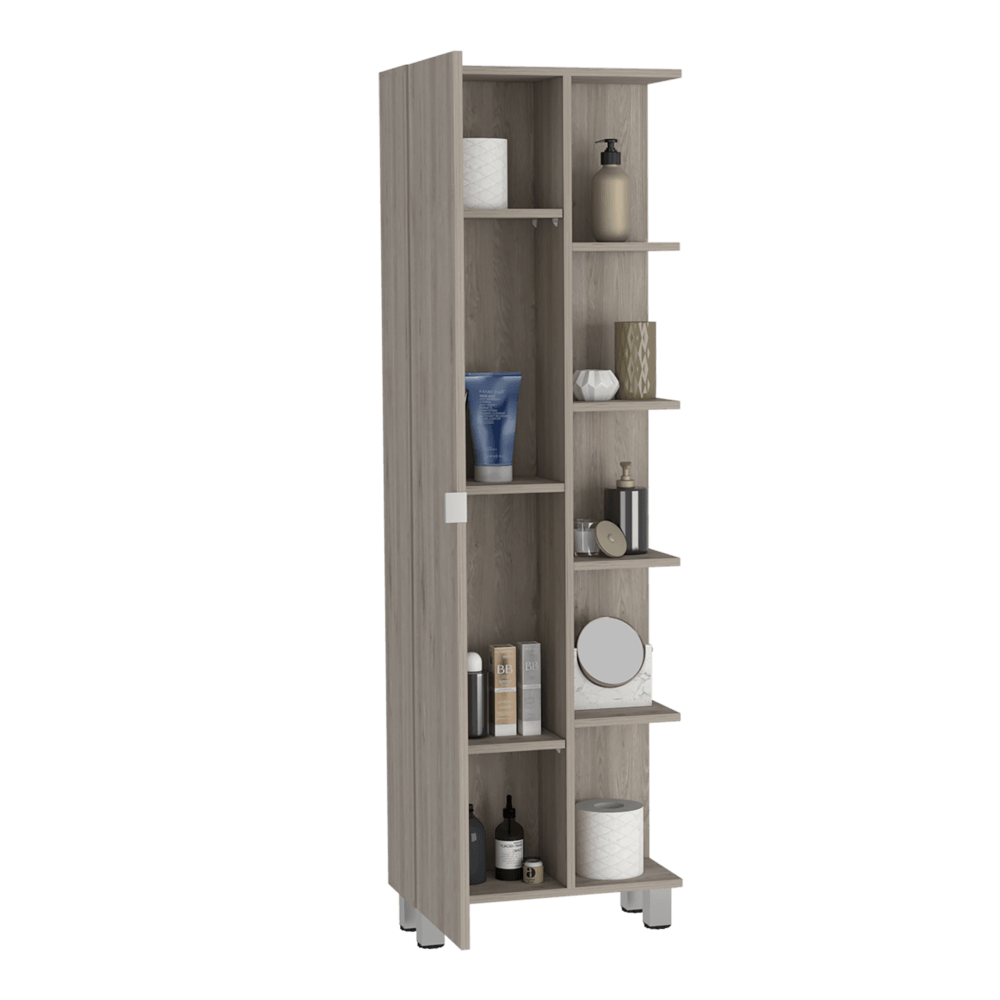 Mueble Esquinero Arán, Humo, con Variedad de Entrepaños ZF