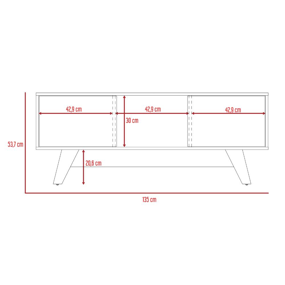 Mesa de Tv Rizzo, Nogal y Blanco, con Espacio Para Televisor