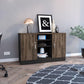 Mueble Auxiliar Recibidor Concept, Negro Soft y Chocolate, con Dos Puertas Batientes