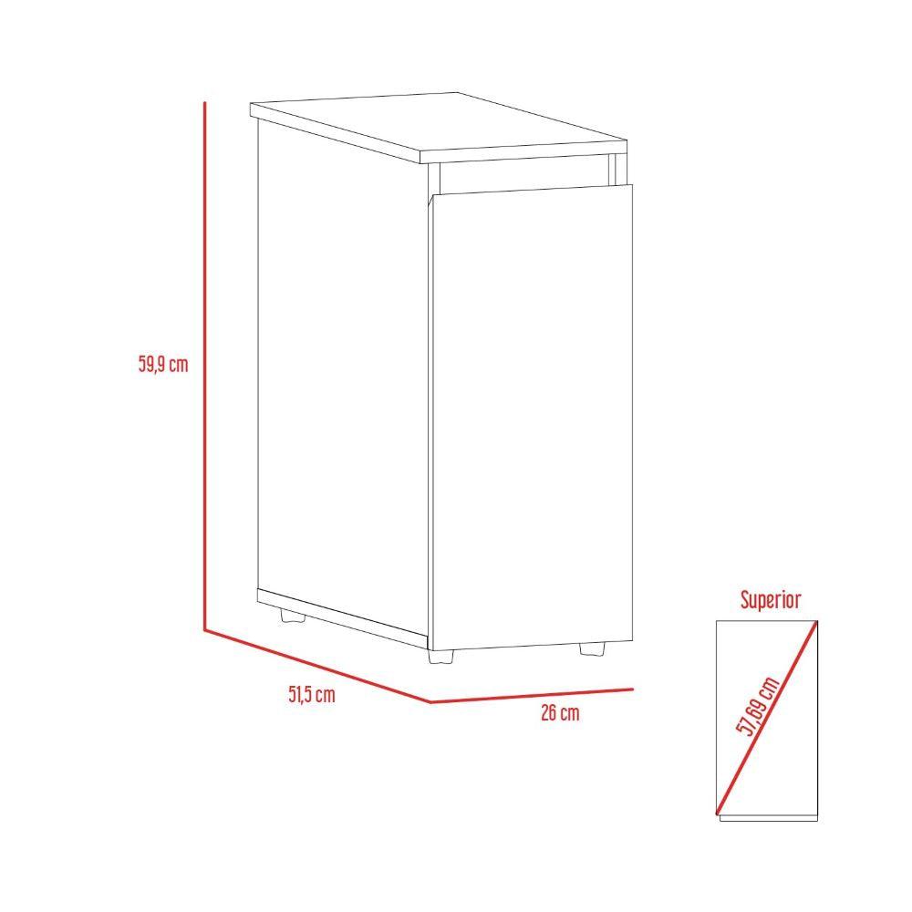 Mueble Auxiliar de Baño Allegra, Wengue y Piedra, con Un Cajón Interno y Uno Deslizable