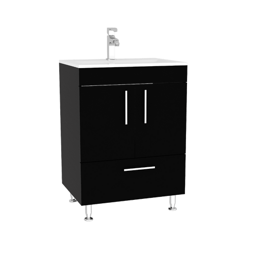 Mueble Lavamanos Homer, Wengue, con Un Cajón y Dos Puertas Batientes