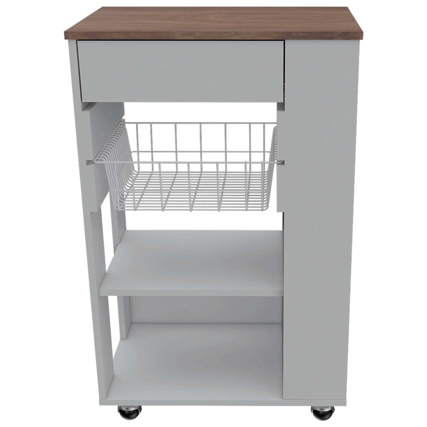 Mueble Organizador de Cocina Alhena, Blanco y Café Claro, con Entrepaños Para Ubicar Elementos de Cocina